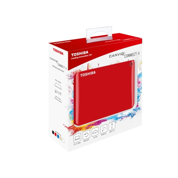 გარე მყარი დისკი TOSHIBA  Canvio Connect II 500GB red