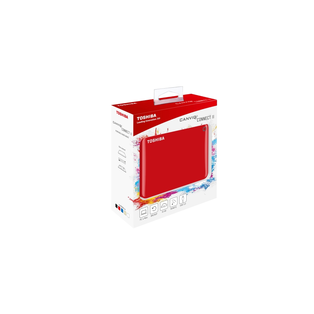 გარე მყარი დისკი TOSHIBA  Canvio Connect II 500GB red