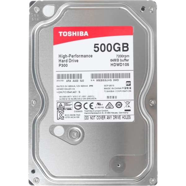 მყარი დისკი TOSHIBA  P300 High-Performance Hard Drive 500GB