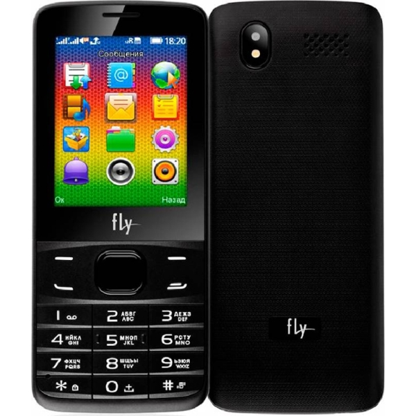 მობილური ტელეფონი FLY  FF242 Black, 2.4'' 320x240, 32MB RAM, 32MB, up to 16GB flash, 0.3Mpix, 2 Sim, 2G, BT, 1000mAh, 78g, 119x50,5x11,5