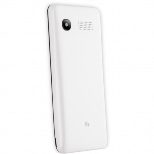 მობილური ტელეფონი FLY  FF281 White, 2.8'' 320x240, 312MHz, 1 Core, 32MB RAM, 32MB, up to 16GB flash, 0.3Mpix, 2 Sim, 2G, BT, 1400mAh, 107g, 130x56x11