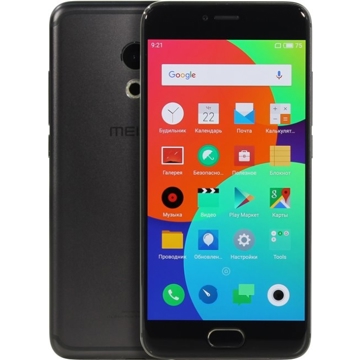 მობილური ტელეფონი MEIZU Pro6 Grey Black, 5.2'' 1920x1080, 1.4GHz+2.0GHz+2.5GHz, 4+4+2 Core, 4GB RAM, 32GB, 21.16Mpix/5Mpix, 2 Sim, 2G, 3G, LTE, IRDA, BT, Wi-Fi, NFC, GPS, Glonass, 2560mAh, Android 6.0, 160g, 147.7x70.8x7.3