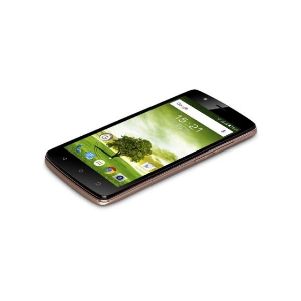 მობილური ტელეფონი  FLY  FS506 Champagne, 5'' 1280x720, 1.3GHz, 4 Core, 1GB RAM, 8GB, up to 32GB flash, 5Mpix/2Mpix, 2 Sim, 2G, 3G, BT, GPS, 2000mAh, Android 5.1.1, 143g, 145x72x9.7, IPS