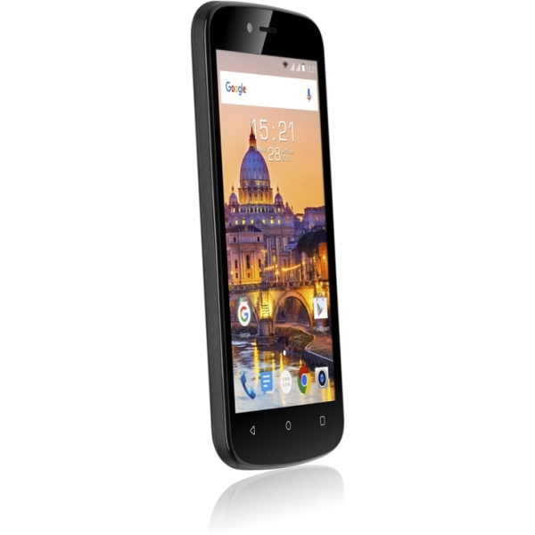 მობილური ტელეფონი  FLY  FS512 Black, 5'' 854x480, 1.0GHz, 4 Core, 1GB RAM, 8GB, up to 32GB flash, 5Mpix/2Mpix, 2 Sim, 2G, 3G, BT, Wi-Fi, GPS, 2400mAh, Android 6.0, 171g, 146x73.7x9.6, IPS
