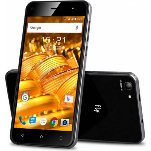 მობილური ტელეფონი FLY  FS507 Black, Cirrus 4  5'' 1280x720, 1.3GHz, 4 Core, 1GB RAM, 8GB, up to 32GB flash, 8Mpix/2Mpix, 2 Sim, 2G, 3G, BT, Wi-Fi, GPS, 1950mAh, Android 6.0, 134g, 143x71.6x7.6