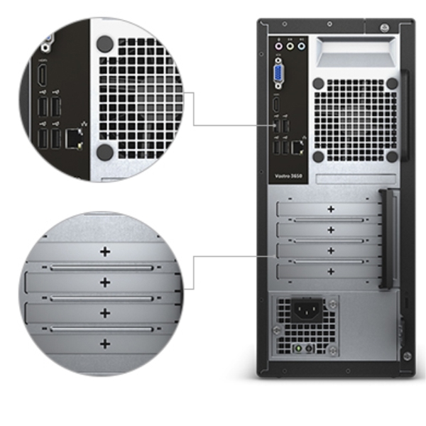 პერსონალური კომპიუტერი DELL Vostro 3650 MT Intel® Core® i3-6100 (Dual Core, 3.7GHz, 3MB), 4Gb DDR3 RAM, 500Gb HDD, DVDRW, Intel® HD 530 Graphics, Wi-Fi,BT4.0, PSU, MS116 USB Mouse, USB KB216 Keyboard, Ubu,  3Yrw