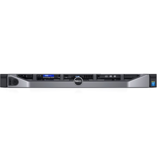 სერვერი DELL PowerEdge R230 1U RACK Intel Xeon E3-1220v5 (3.0GHz, 8M cache, 4C/4T, turbo 80W), 4GB 2133MHz (1x 4GB UDIMMs) RAM, 4x 3.5" Backplane, 1x 1TB 7.2K SATA Entry HDD, no DVD, S130 RAID, 2x GbE, iDRAC8 Basic, 1x 250W PSU,  Rack Rails, Warranty 3Yr Next Business Day