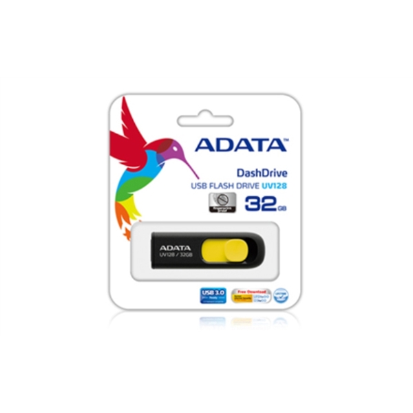 ADATA UV128 16 GB, USB 3.0, Black/Yellow