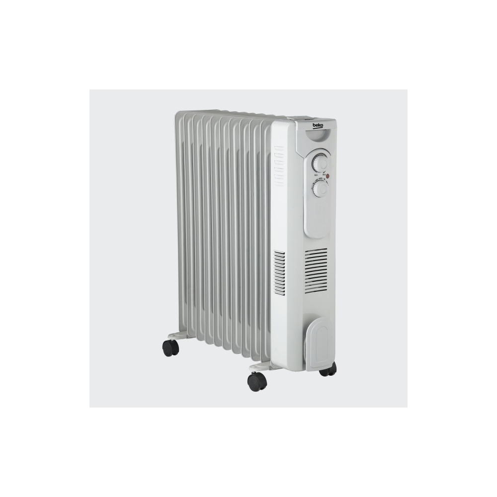 ზეთის რადიატორი BEKO BR 11 F, 2500W, 25m², Oil Radiator, Light Grey