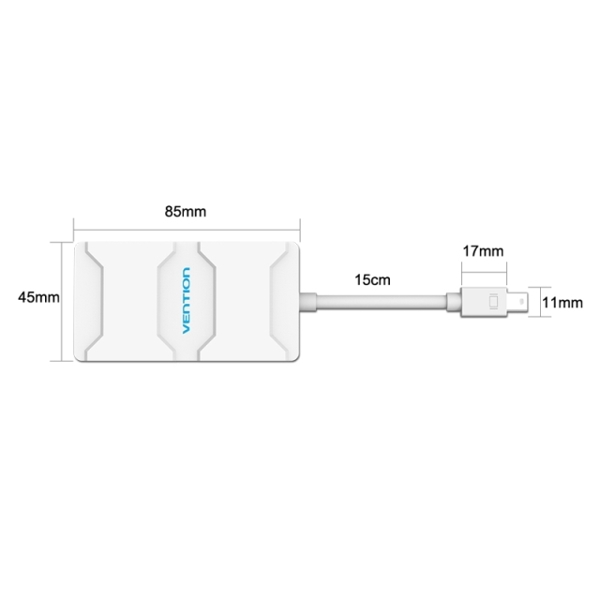 უნივერსალური გადამყვანი Vention Mini DP to DVI VGA HDMI Converter  adaptor