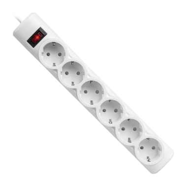 დენის დამაგრძლებელი Surge protector Defender DFS 155 5.0m, white, 6 outlets