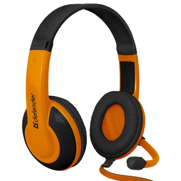 ყურსასმენი Gaming headset Defender Warhead G-120 black + orange, cable 2 m