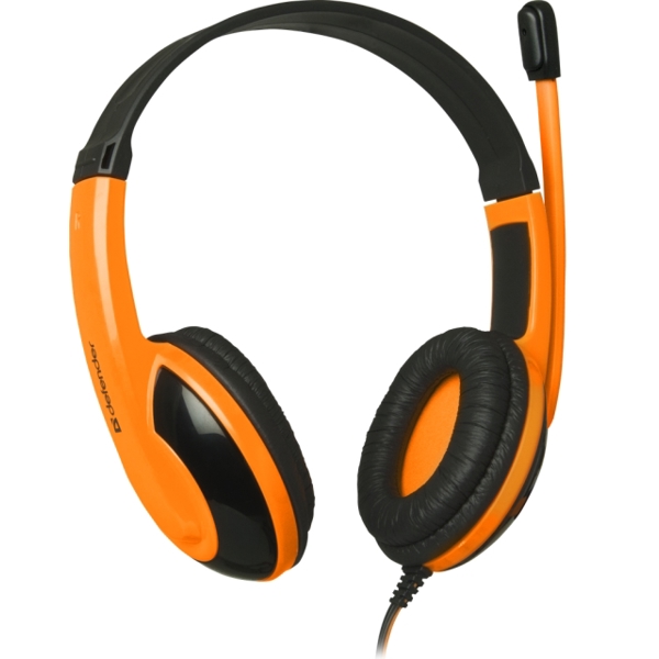 ყურსასმენი Gaming headset Defender Warhead G-120 black + orange, cable 2 m