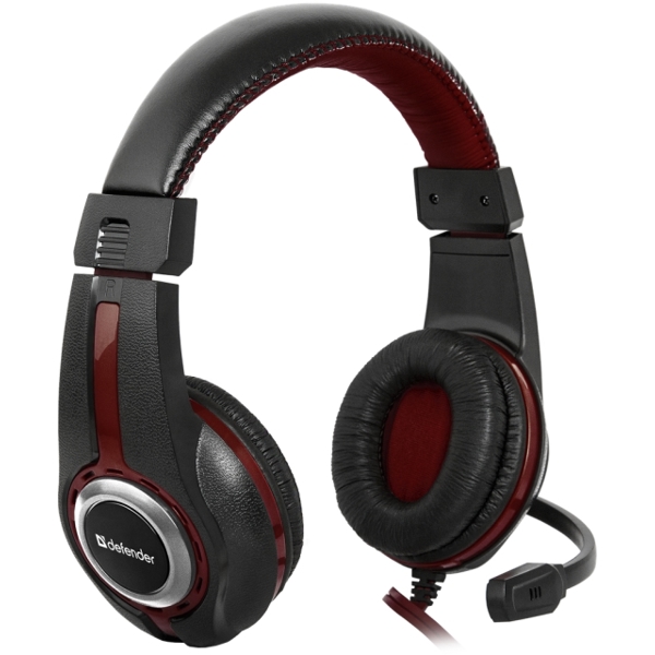 ყურსასმენი Gaming headset Defender Warhead G-185 black + red, cable 2 m