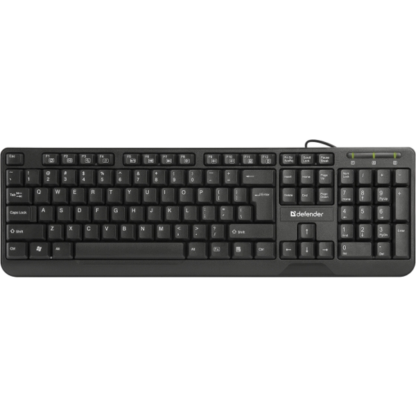 კლავიატურა Wired keyboard Defender OfficeMate HM-710 RU,black,full sized