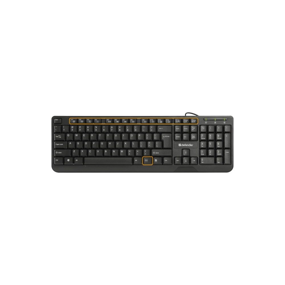 კლავიატურა Wired keyboard Defender OfficeMate HM-710 RU,black,full sized