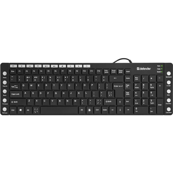 კლავიატურა Wired keyboard Defender OfficeMate MM-810 RU,black,full-sized