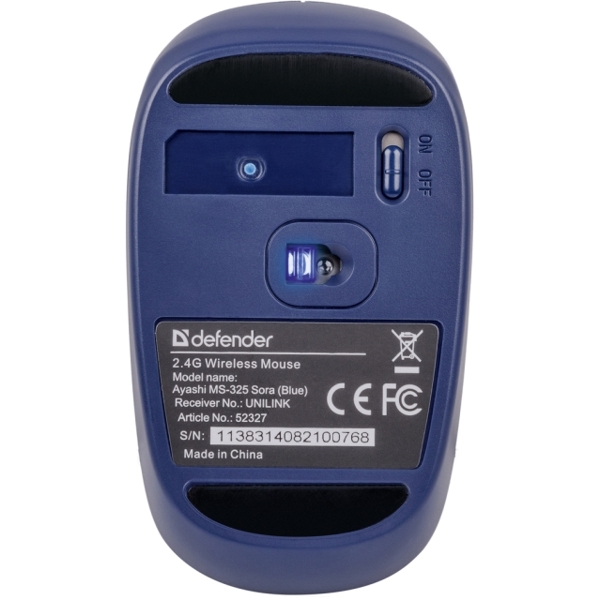 Wireless optical mouse Defender Ayashi MS-325 blue,6 buttons,1000-2000 dpi