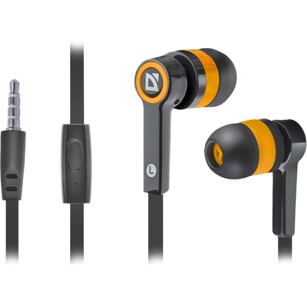 Headset for mobile devices Defender Pulse 420 black + orange, in-ear (with Microphone)