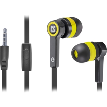 Headset for mobile devices Defender Pulse 420 black + yellow, in-ear (with Microphone)