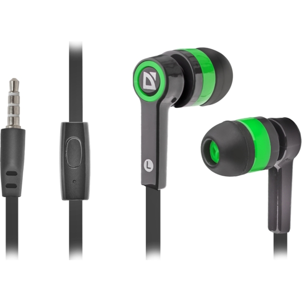 Headset for mobile devices Defender Pulse 420 black + green, in-ear (with Microphone)