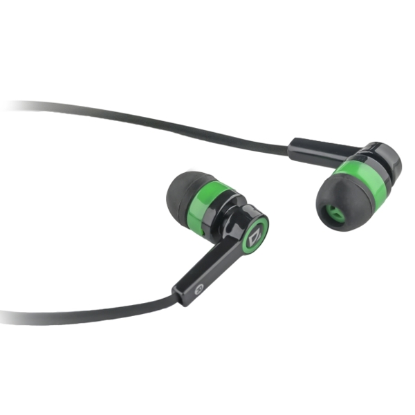 ყურსასმენი Headset for mobile devices Defender Pulse 420 black + green, in-ear (with Microphone)