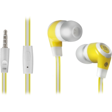 ყურსასმენი Headset for mobile devices Defender Pulse 430 white + yellow, in-ear (with Microphone)