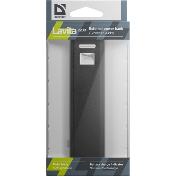 პორტალური დამტენი Power bank Defender Lavita 2200 2200 mAh, 1 USB, 5V/1A