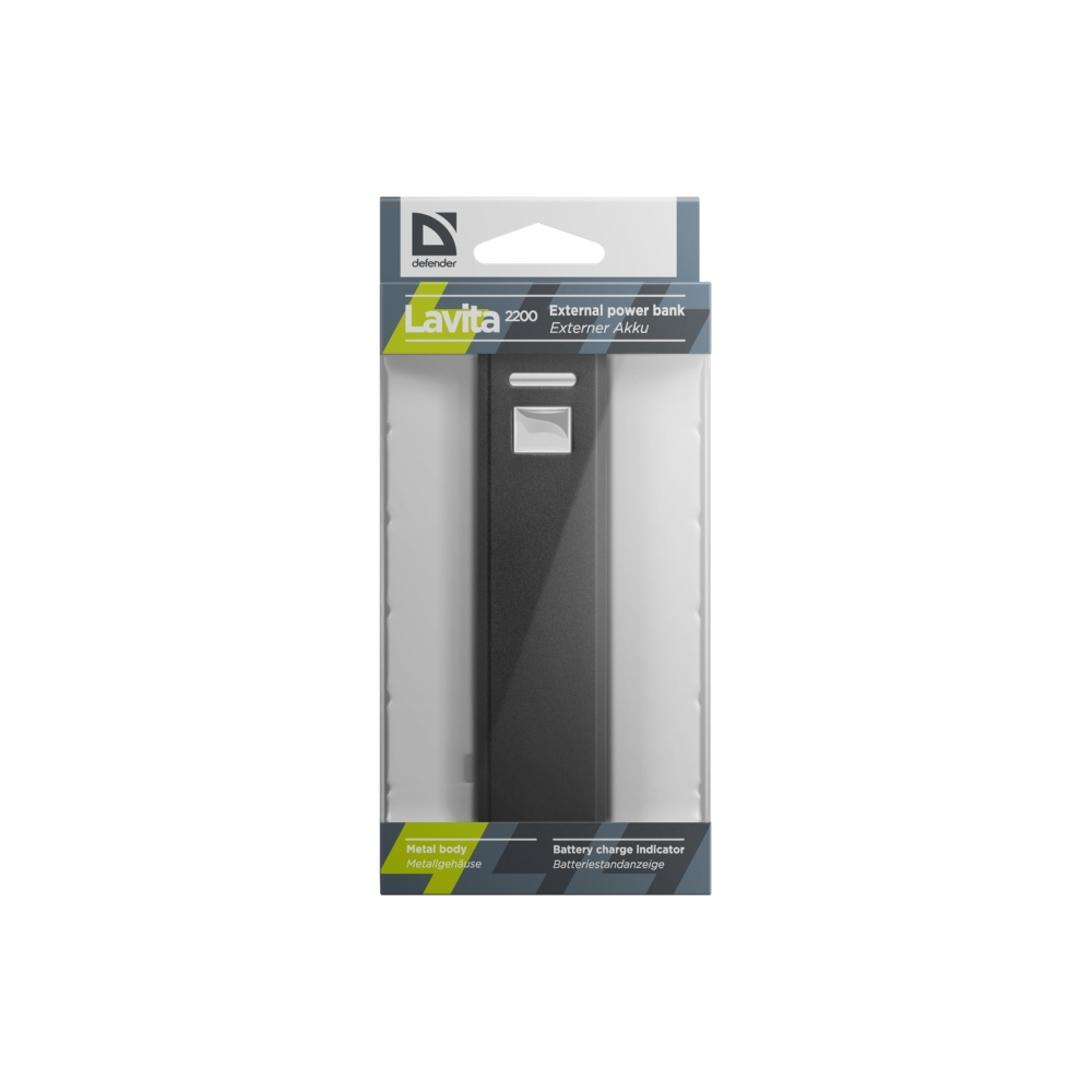 პორტალური დამტენი Power bank Defender Lavita 2200 2200 mAh, 1 USB, 5V/1A
