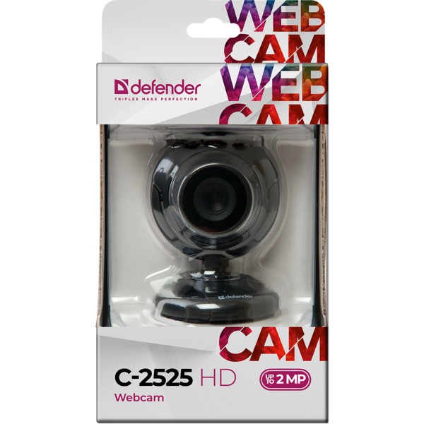 ვებკამერა მიკროფონით Webcam Defender C-2525HD 2 MP, photo button