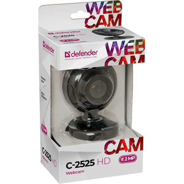 ვებკამერა მიკროფონით Webcam Defender C-2525HD 2 MP, photo button