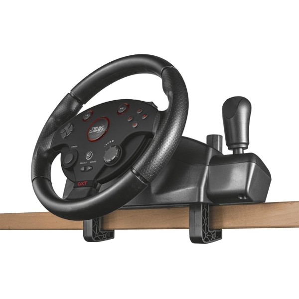 სათამაშო აქსესუარი TRUST GXT288 RACING WHEEL,Full size racing wheel with gear shifter and foot pedals.