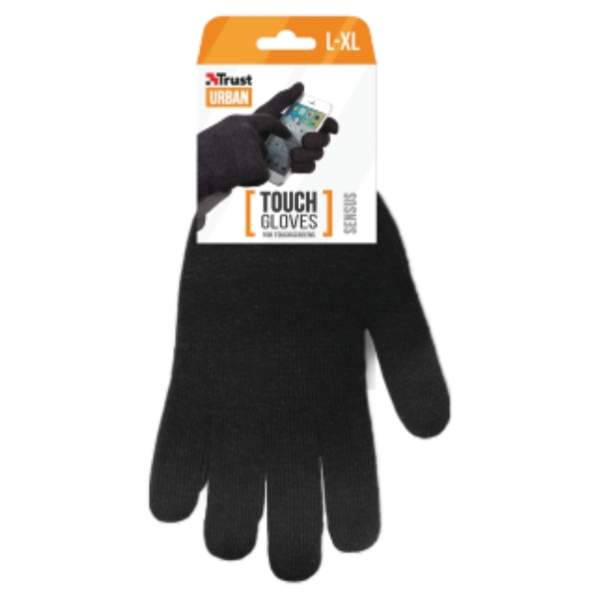 ხელთათმანი სენსორული ეკრანისთვის TRUST SENSUS TOUCHSCREEN GLOVES L/XL BLACK (21096) 