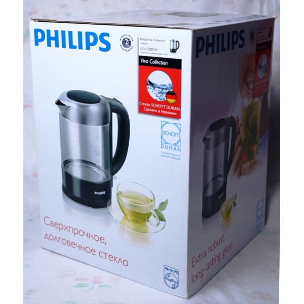 PHILIPS HD9340/90, 2200W, 1.5L, Electric Kettle, Transparent