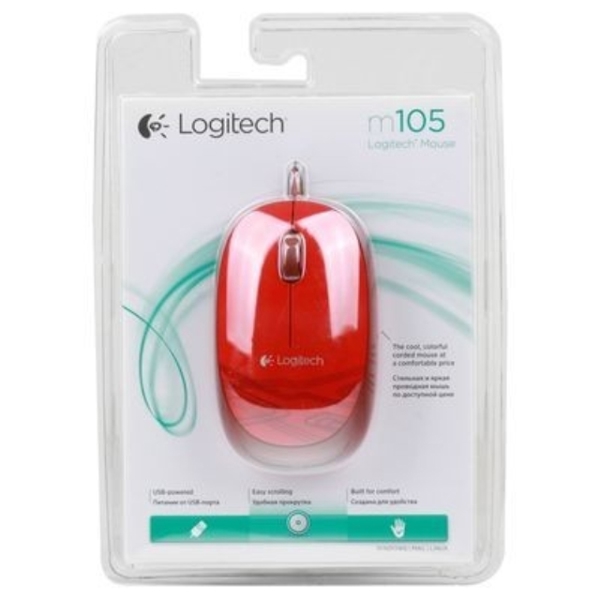 მაუსი Logitech   M105 USB MOUSE RED 910-002942