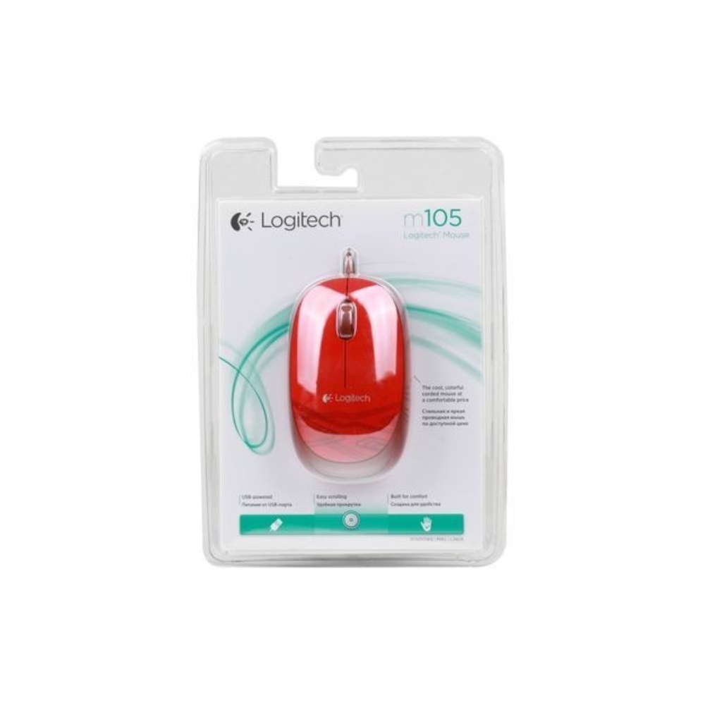 მაუსი Logitech   M105 USB MOUSE RED 910-002942