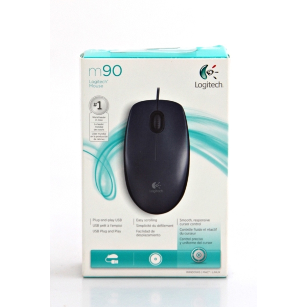 მაუსი Logitech LT-MS-M90 Corded Mouse, USB, Grey