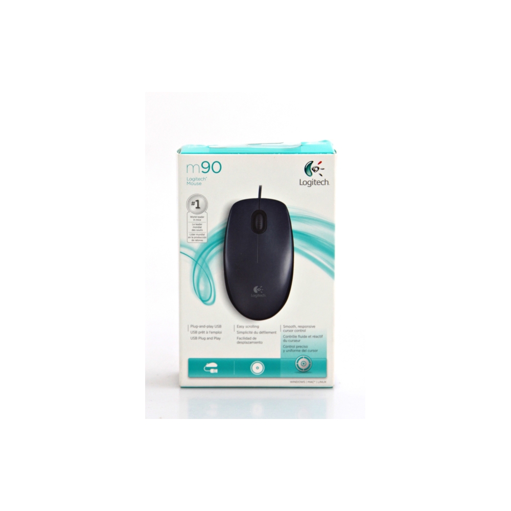 მაუსი Logitech LT-MS-M90 Corded Mouse, USB, Grey