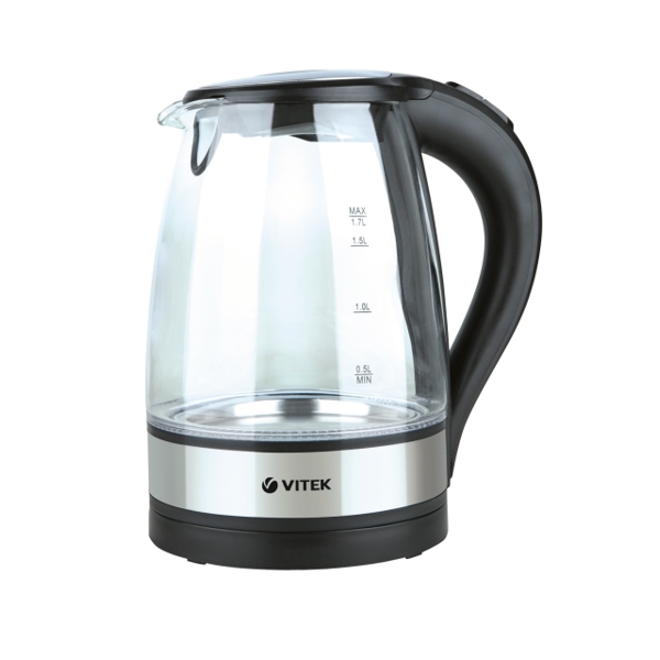 VITEK VT 7008, 2200W, 1.7L, Electric Kettle, Transparent