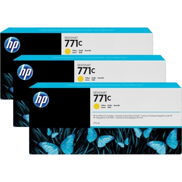 კარტრიჯი HP 771C 3-pack 775-ml Yellow DesignJet Ink Cartridges B6Y34A