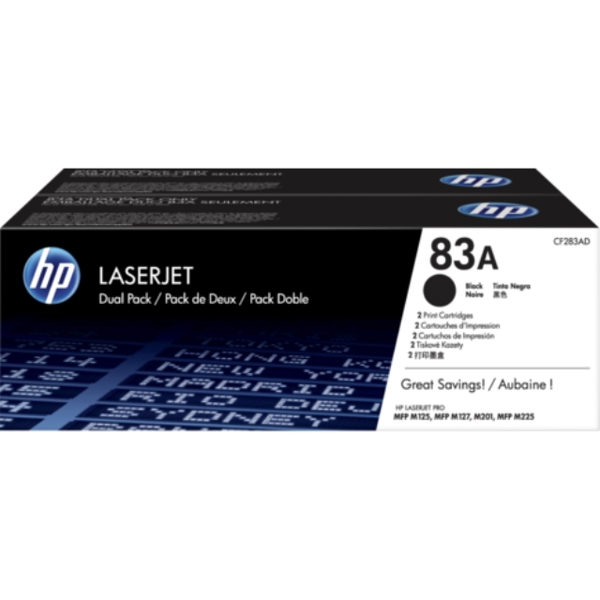 კარტრიჯი HP 83A 2-pack Black Original LaserJet Toner Cartridge CF283AD