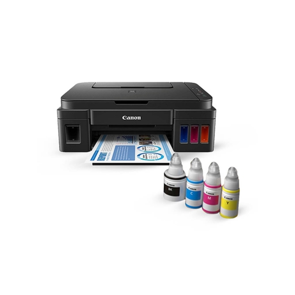 პრინტერი Canon PIXMA G3400 An efficient multi-functional printer, with high yield ink bottles, allowing you to create low cost stunning prints for both documents and photos, at home or in the office