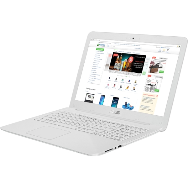 ნოუთბუქი  ASUSTEK ASUS X556UQ WHITE  15.6” FHD  I5-6200, 8GB,1TB, GT940  2GB, DVD-RW, BT, NO OS