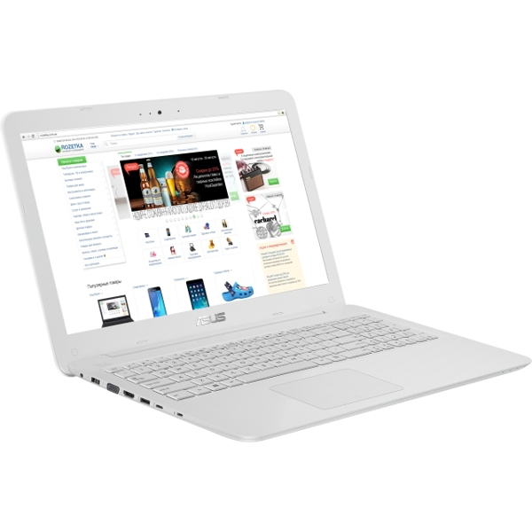 ნოუთბუქი  ASUSTEK ASUS X556UQ WHITE  15.6” FHD  I5-6200, 8GB,1TB, GT940  2GB, DVD-RW, BT, NO OS