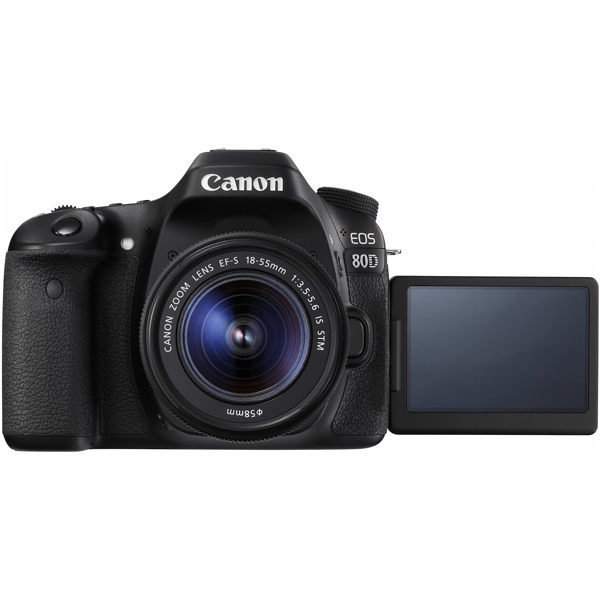 ციფრული ფოტოაპარატი Canon Eos 80D 18-55 IS, 20.2MP, 3.0" 1,040K-DOT VARI-ANGLE Touchscreen Black