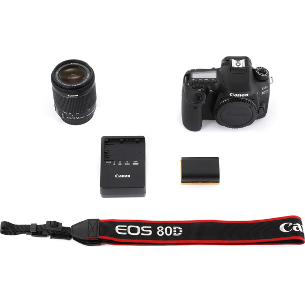 ციფრული ფოტოაპარატი Canon Eos 80D 18-55 IS, 20.2MP, 3.0" 1,040K-DOT VARI-ANGLE Touchscreen Black