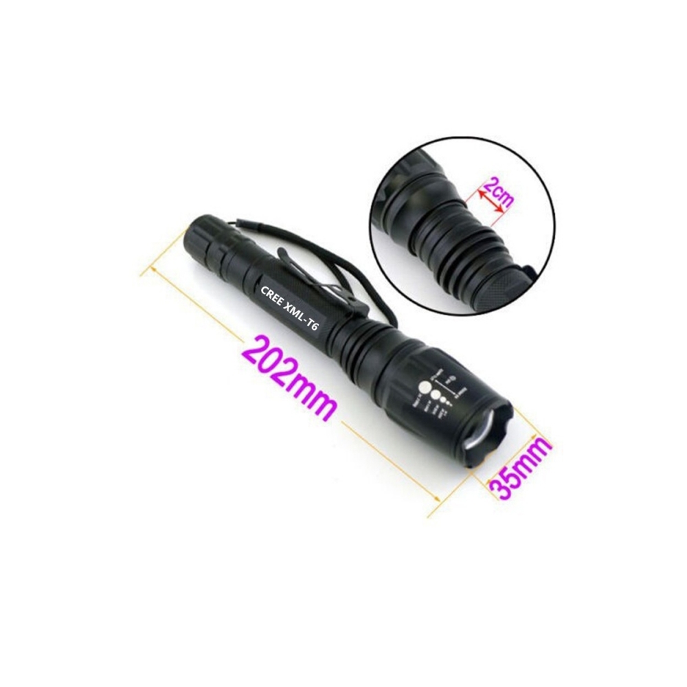 ხელის ფანარი Ultraflash CREE 2000 Lumen XM-L T6 Zoomable Focus