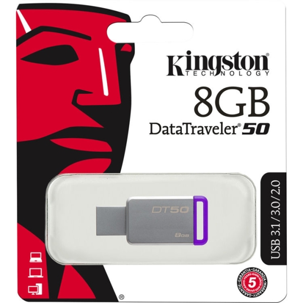 USB ფლეშ მეხსიერება  KINGSTON USB DT50 8 GB