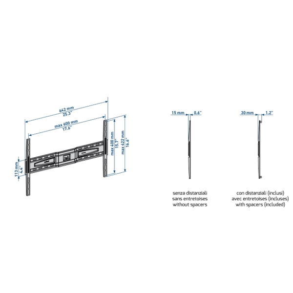  WALL BRAKETS SLIMSTYLE 600S ''50-80'' VESA 400-300-200