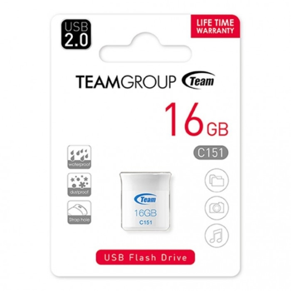 USB  ფლეშ მეხსიერება  TEAM C151 DRIVE 16 GB BLUE RETAIL